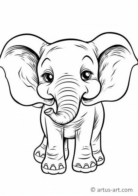 Page de coloriage d'éléphant mignon pour enfants